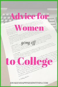 Advice for young women going off to college.